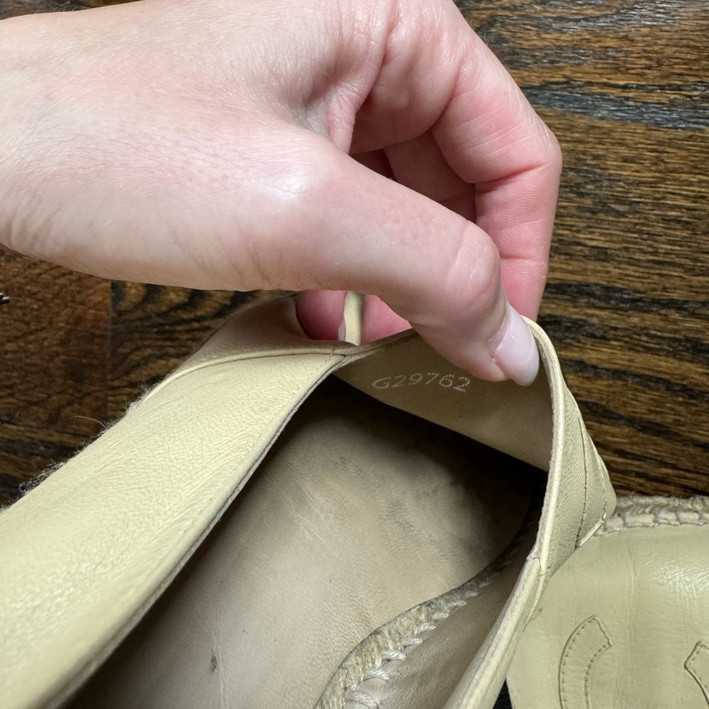 Chanel beige / black leather espadrilles size 41 (with box) - Picture 6 of 7